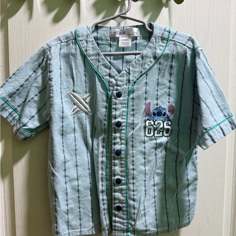 Disney Stitch Kids Baseball Jersey - Light Blue